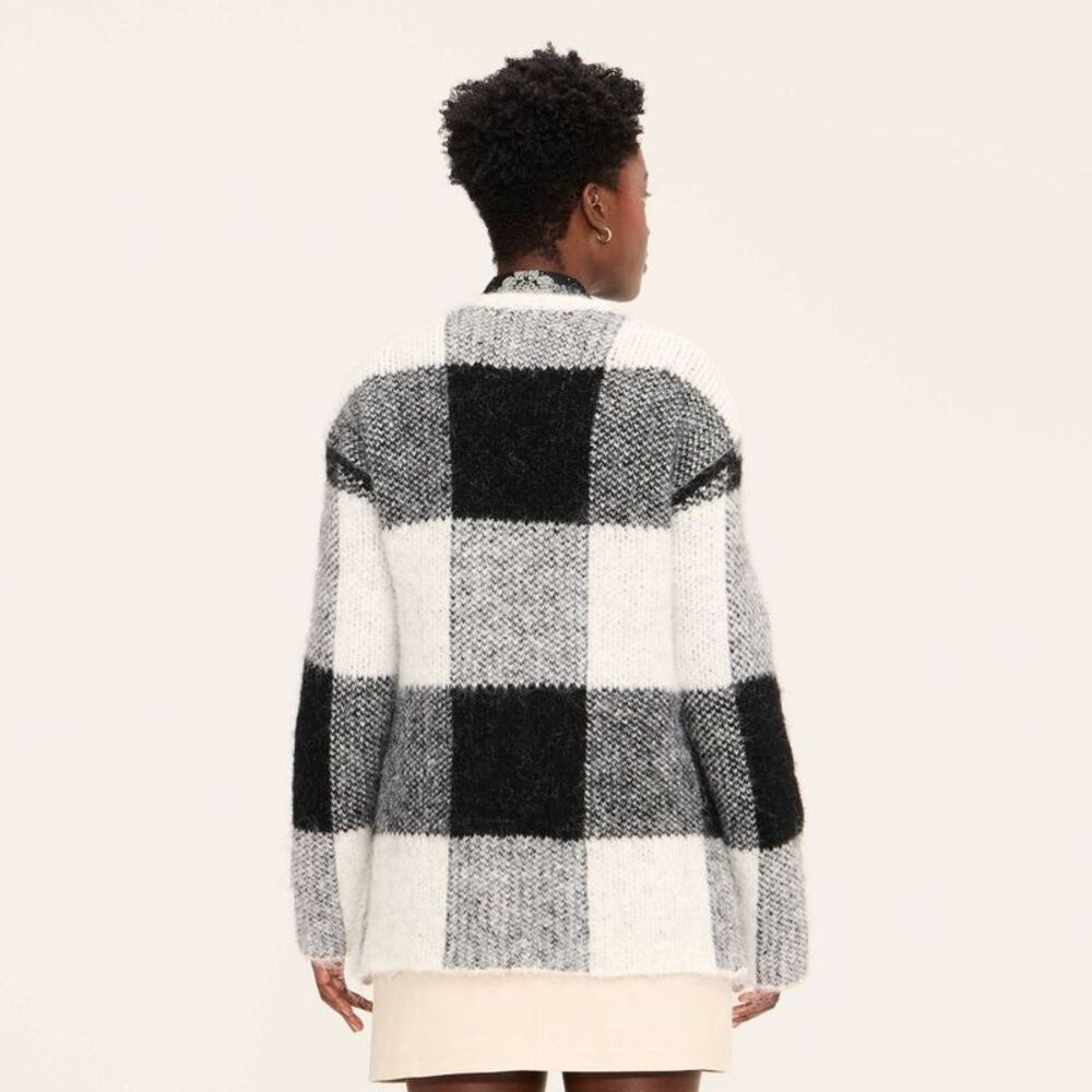 Woolrich - Women's Buffalo Check Relaxed Cardigan - Woolrich  Black - Picture 3 of 3